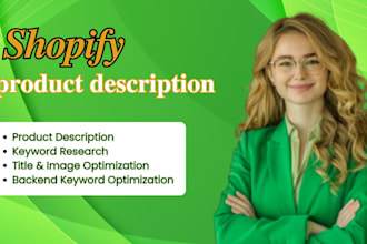 write SEO product description for shopify, amazon, ecommece