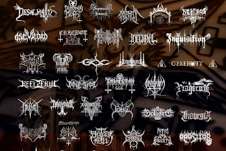 design death metal, black metal and heavy metal logo for your band