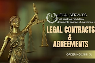 draft legal contracts, agreements, privacy policy , terms and conditions