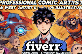 comic book pages , webtoonstyle comics storyboard character design comic stripe