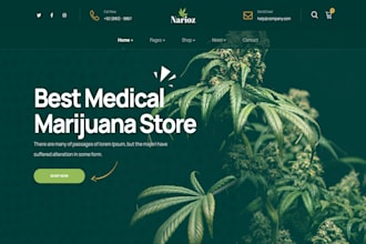 create a professional cannabis, cbd, hemp, weed, and marijuana ecommerce website