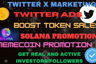 do crypto twitter ads, x marketing to 100x solana memecoin, eth, bsc token sales