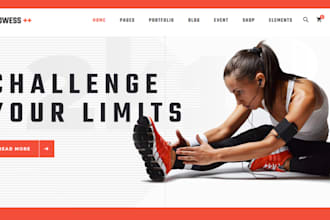 gym website, yoga website, sports, personal trainer website, fitness website
