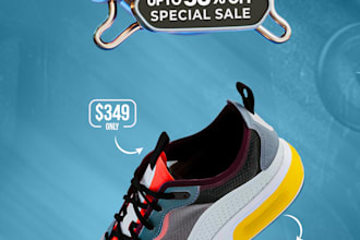 create next level shoes poster,sneaker,flyer,banner design