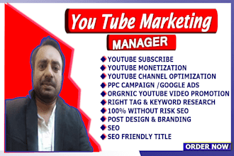 become your youtube channel manager
