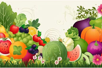 draw your flowers fruits vegetable and botanical plants