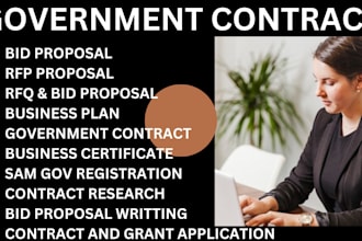 win grant, prepare winning bid proposal government contract rfp rfq research