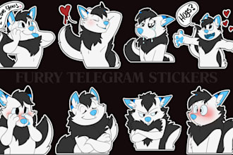 draw furry telegram stickers, discord telegram stickers animated furry stickers
