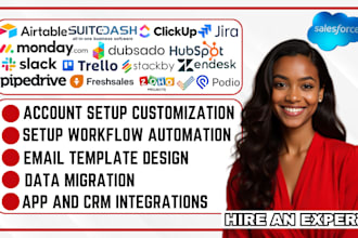 setup airtable crm salesforce suitedash clickup monday podio crm integration