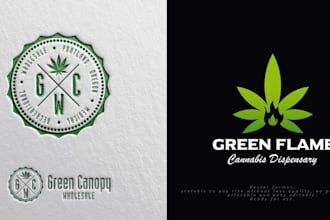do custom weed hemp logo design 24 hours