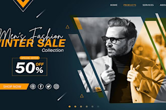 design unique shopify website banner, hero image, website slider for your store