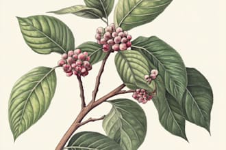 make a botanical illustrations of flowers, plants and fruits