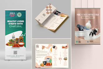 design roller banner and leaflet design or poster design