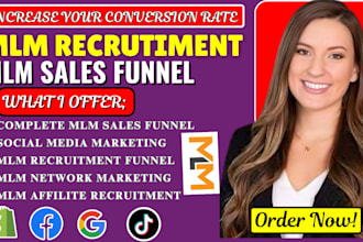 promote mlm sales funnel, mlm network marketing,  recruitment funnel, mlm leads