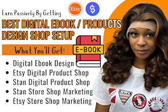 design digital planner, self care ebook, stan store etsy digital products setup