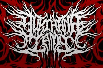 draw a detailed, brutal metal band logo