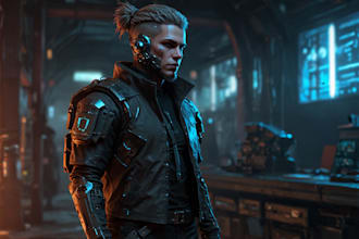 professional concept art for characters fantasy cyberpunk science fiction