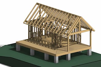 design wooden frames or timber structure in bim, and send you plans and 3d views