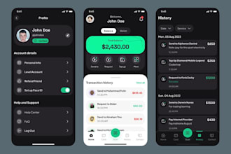 create p2p payment app, financial app, money transfer app, bank app, cash app