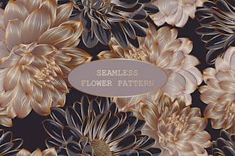 make design flower seamless pattern, hand draw vector, textures for fabric