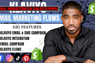 setup klaviyo email marketing, klaviyo flows and email automation for shopify