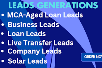 generate fresh mca aged loan leads, loan leads, mca leads, business leads