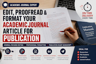 edit, proofread and format your academic journal manuscript for publication