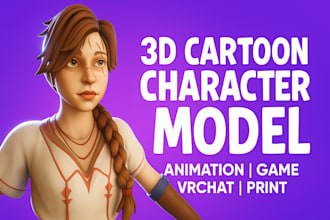 create custom 3d rigged cartoon character model blender 3d animated character