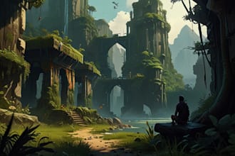 draw environmental concept art and any illustrations