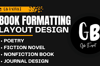 format your poetry, childrens stories, novel, journal books for epub KDP amazon