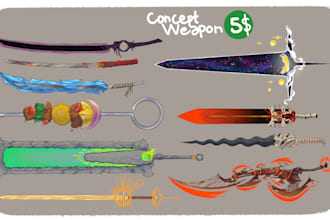 create design game concept art just 5 usd