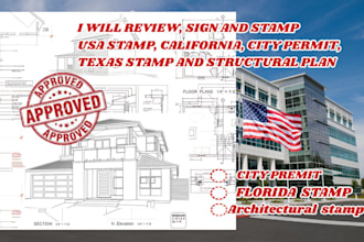 do USA pe stamp, architect stamp structural engineering drawing, mep, floor plan