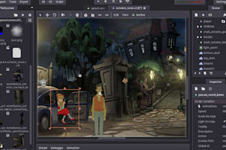 create full godot game, asset, fps game, simulator game, pixel art game,gdscript