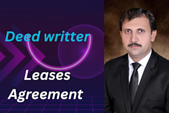 write legal document, deed, agreement, petition, plaint as  lawyer