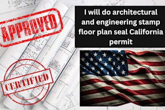 do architectural and engineering stamp floor plan seal california permit
