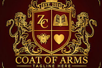 do luxury heraldic coat of arms and family crest logo or any graphic design