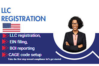 dissolve US llc, llc registration get ein number, boi report and cage code