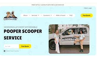 design poop scooper website home maintenance, cleaning, landscaping,