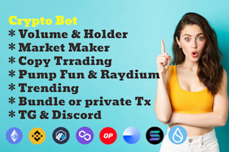 create trading volume bot, pump fun, bundle, market maker, tg bot