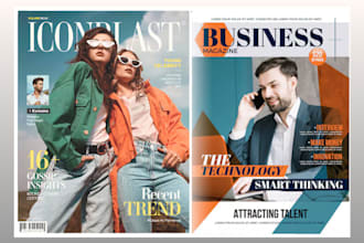 design sports, fashion or lifestyle magazine covers of all kinds