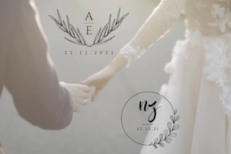design for wedding name initials logo unique
