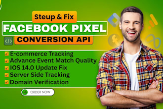 setup or fix your meta facebook pixel and conversions API