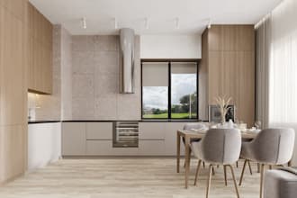 professional 3d visualization of kitchen design