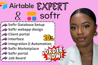 setup airtable database automation build softr web app softr website client port