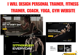 design personal trainer, fitness trainer, coach, yoga, gym, sport website