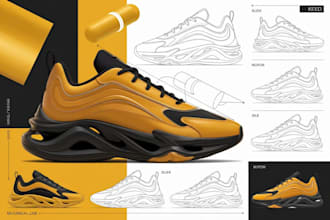 design factory ready and high quality shoe techpack for sneakers heels footwear
