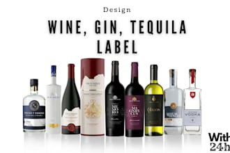 do modern food label packaging design can bag wine gin box product label design