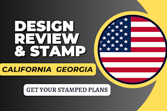 review stamp as licensed civil and structural engineer in california and georgia