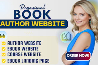 build book author website design, author website, ebook website, course website