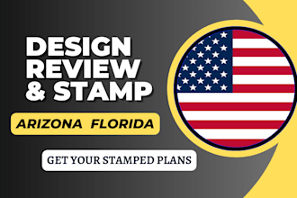 review stamp as licensed civil and structural engineer in florida and arizona